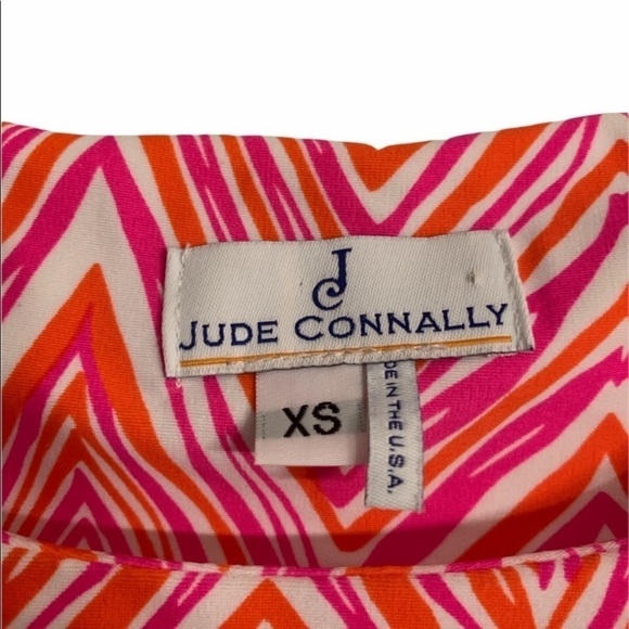 Jude Connally Women’s Beth Dress Pink and Orange Chevron Print Size XS - Picture 5 of 5